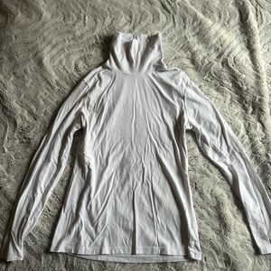 White Turtleneck Long Sleeve Top